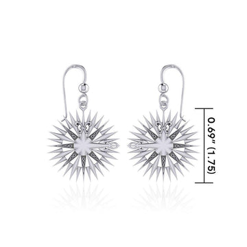 Wonderful Celtic Compass Rose Silver Earrings TER1765 - Jewelry